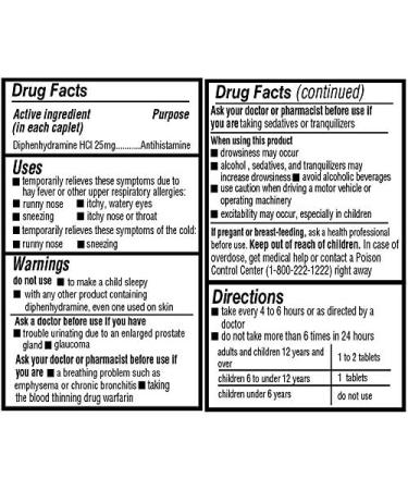 Safrel Allergy Relief Medicine - Diphenhydramine HCl 25mg | Compare to Benadryl | 600 Minitabs for Seasonal & Indoor/Outdoor Allergies - Buy Online on GoSupps.com