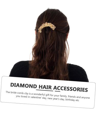 Housoutil comb Clip decorate hair comb wedding decor crystal flower diamond hair accessories women's Diamond pin Hair piece ponytail large spring French rhinestone hair comb - Buy Online on GoSupps.com