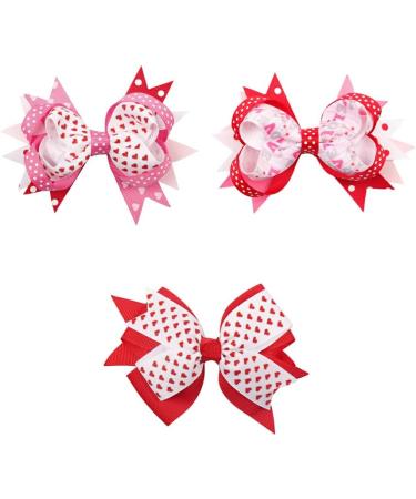 CLSSLVVBN Girls Bow Hair Clip Double Layer Pins Heart Shape Hairgrip Decoration Styling Hairband Headwear Party Favors Daily Wear Forked Tail Pink - Buy Online on GoSupps.com