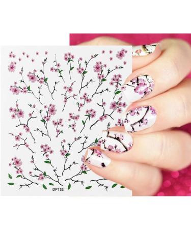Summer Blossom Nail Art Decoration Classy Poppy Rose Branch Designs Nail Sticker 3D Decals Flowers Leaves(DP-130) - Buy Online on GoSupps.com