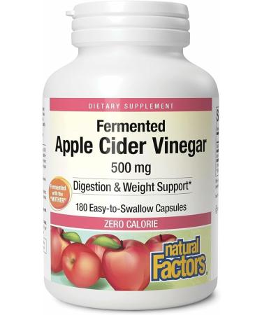 Natural Factors, Apple Cider Vinegar Capsule, Supports Digestion and Weight Management, 180 capsules (90 servings) 180 Count (Pack of 1)