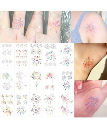 Fireworks Line Waterproof Temporary Tattoo Sticker - Multicolor Fantasy Butterfly Design - Buy Online on GoSupps.com