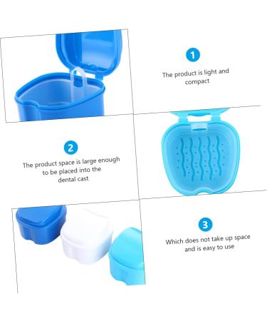 Gleavi 3 Series Box Press Container for Dentures | Dental Prostheses Storage | Blue 10x9x7cm - Buy Online on GoSupps.com