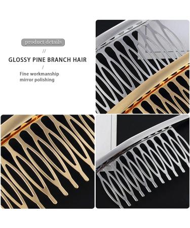 QUUPY Hair Comb 4.3 - Alloy Curved Teeth Hair Clip for Women | 2 Pack (Gold & Silver) - Premium Hair Accessory for Effortless Styling - Buy Online on GoSupps.com