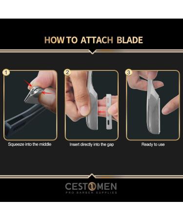 Professional Stainless Steel Straight Razor for Men | Black Barber Shaver for Home Salon Grooming - Buy Online on GoSupps.com