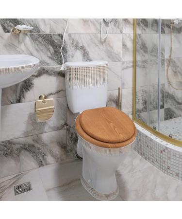 Burlywood Round Wooden Toilet Seat for American Standard Size - Easy to Install - Buy Online on GoSupps.com