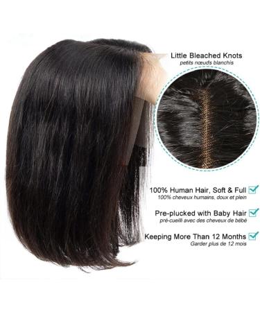 iFly Short Bob Gigs Real Hair Wig - 150% Density Straight 4x4x1 T Part Lace Front Wig for Black Women - 12 Inches - Buy Online on GoSupps.com