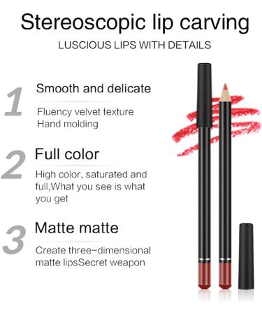 Matte Lip Pencil Set Italy Deluxe 14 6 2 12 Pack Vibely Lip Pencil Waterproof Matte Lip Liner Pencil Lip Makeup Cosmetic Pencil Set - Buy Online on GoSupps.com