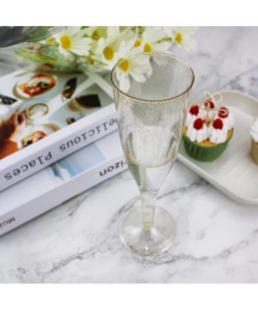 MR.FOAM Disposable Champagne Flutes - 6PC Gold Glitter Plastic glasses for Parties - 6.5 OZ - Buy Online on GoSupps.com