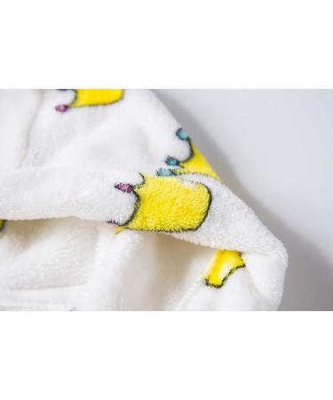 XINNE Boys Girls Soft Flannel Bathrobe | Cute Pattern Toddler Baby Hoodie Pajamas Sleepwear - Yellow Dot 110 - Buy Online on GoSupps.com