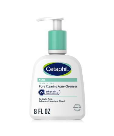 Cetaphil Gentle Clear Pore Clearing Acne Cleanser Foaming Gel Cleanser for Sensitive Acne-Prone Skin 8 Fl Oz Pump Bottle 2% Salicylic Acid Gently Exfoliates Dermatologist Recommended Brand