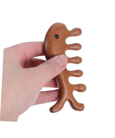 Frcolor 2-St Fish Shape Massage Comb | Comfortable Head & Skin Massage Tool | Gua Sha Wooden Hair Comb for Men & Women - Portable Massage Solution - Buy Online on GoSupps.com