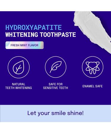 Active Wow 24k White Hydroxyapatite Whitening Toothpaste - Sensitive & Remineralizing - Paraben & Fluoride Free - 4oz Mint - 1 Pack - Buy Online on GoSupps.com