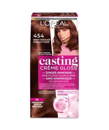 L'Or al 3x L'Or al Casting Semi-Permanent Gloss Cream Hair Dye 454 Brownie Mahogany Copper Brown