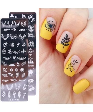 Onsinic Nail Stamping Plates - Floral Feather Leaf & Geometric Designs | 1 Piece Nail Art Stencil for Stunning Manicures - Buy Online on GoSupps.com