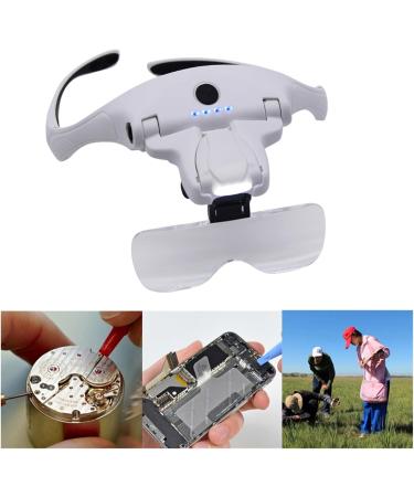 Head Mounted Optical Magnifier Eyeglasses Power Display LED Magnifier Eye Glasses Large Capacity Battery for Jeweler Loupe Craft - Buy Online on GoSupps.com