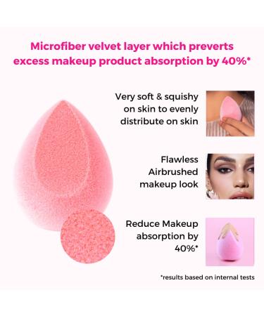 Praush Microfiber Makeup Sponge Blender - Soft Latex-Free Blush Pink - Bloggers Favorite Beauty Tool - Buy Online on GoSupps.com