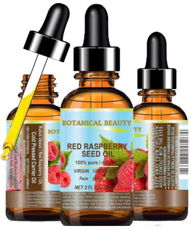 RASPBERRY SEED OIL 100% Pure/Natural/Virgin. Cold Pressed/Undiluted. For Face  Hair and Body. 2 Fl.oz.- 60 ml. by Botanical Beauty 2 Ounce