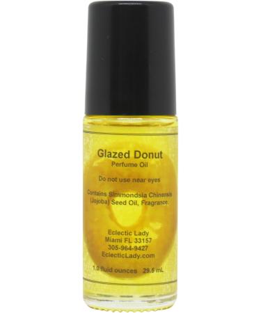 Glazed Donut Perfume Oil 1.0 Oz Portable Roll-On Fragrance with Long-Lasting Scent Delightful Essential Oils and Jojoba Oil For Daily Use