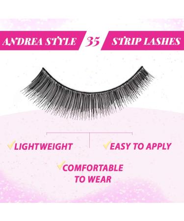 Andrea False Lashes Style 35 - Black | 4 Pairs - Long Lasting, Natural-Looking Lashes - Buy Online on GoSupps.com