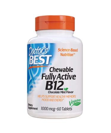 Doctor's Best Chewable Fully Active B12 Chocolate Mint 1000 mcg 60 Tablets