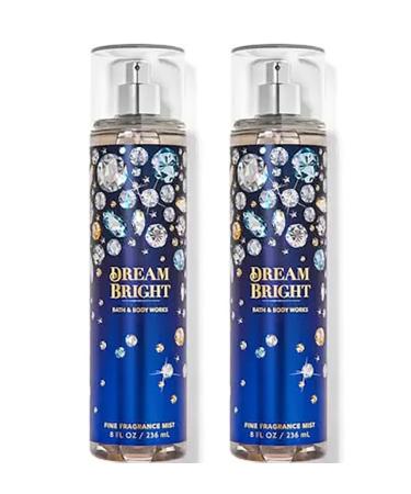 Bath & Body Works Dream Bright Fine Fragrance Body Mist Gift Set 8 Fl oz (Pack of 2) (Dream Bright) blue 16.0 Fl Oz