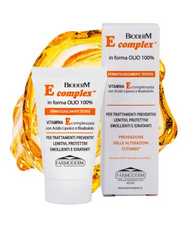 FARMODERM Bioderm Vitamin E Complex 100% Oil - Nourishing and Soothing Oil with Vitamin E | Antioxidant Moisturizer for Dry Sensitive or Irritated Skin | Face and Body Use (20ml)