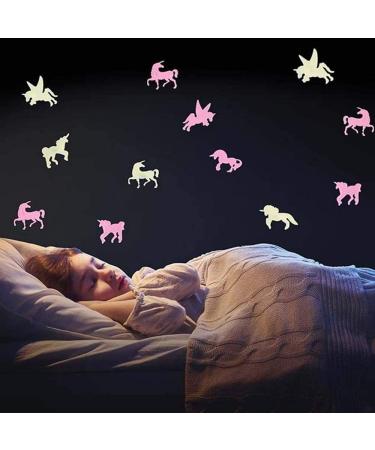 3D Glow in The Dark Unicorn Wall Decals - Nursery Kids Bedroom Decor Sticker Set (24 Unicorns) - Buy Online on GoSupps.com