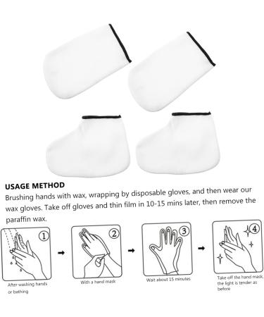 minkissy 6 Pairs Hand and Foot Mask Paraffin Wax Bath Gloves Wax Liner for Hands Wax Socks Wax Tools Foot Covers Manicure Gloves Foot Spa Covers Thicken Sock Cover Knitted Fabric White - Buy Online on GoSupps.com