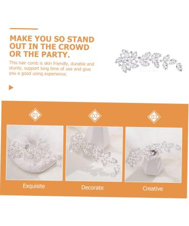Beaupretty Bridal Rhinestone Insert Comb hair European and American bridal hair side hair rhinestones hair alloy Hair piece rhinestone hair hair crystal hair side Wedding Hair Accessories - Buy Online on GoSupps.com
