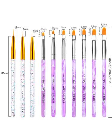 10-Piece UV Gel Nail Brush Set - Professional Acrylic Painting Pens for Nail Art & Design - Buy Online on GoSupps.com