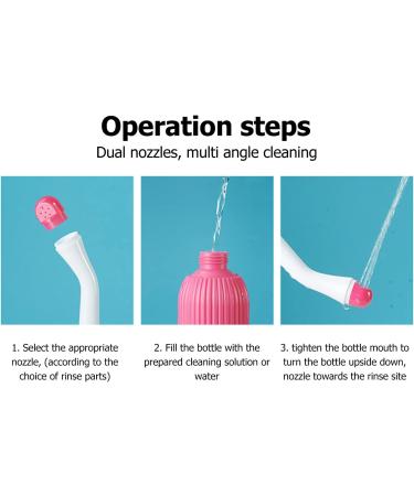 Shop Luqeeg 500ml Perineal Bottle - Portable Travel Bidet for Postpartum Care Gentle Cleaning for Women Men & Babies - 2 Nozzles Included - Buy Online on GoSupps.com