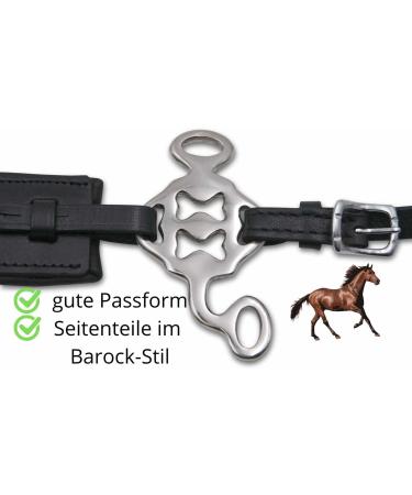 AMKA Hackamore Bitless Leather Bridle - 3-Way Adjustable with Baroque Straps for Optimal Comfort - International Shipping Available - Buy Online on GoSupps.com