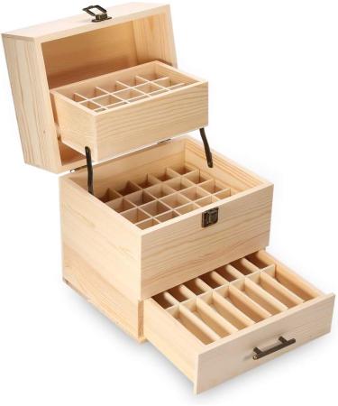 Buy Wosume Wooden Essential Oils Storage Container - 59 Compartment Organizer for Aromatherapy | Durable & Ideal for 5ml 10ml 15ml 30ml Bottles - Buy Online on GoSupps.com