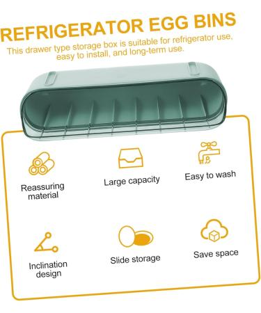 BUGUUYO 1 Pc Slide Egg Collection Food Serving Tray Refrigerator Egg Drawer Double Layer Food Container Green 28.5X15CM - Buy Online on GoSupps.com