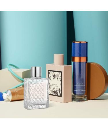 100ml Empty Perfume Bottle with Atomizer Pump - Square Clear Glass Silver Cap | Ideal for Self-Filling Fragrance - Buy Online on GoSupps.com