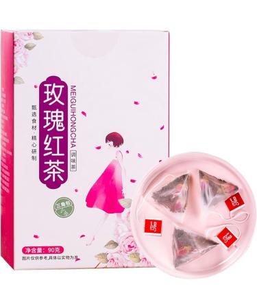 Rose Black Tea Bag Rose Black Tea 30 Triangular Bags Boiling Water Brewing Portable Flower Tea for Women Girls - Buy Online on GoSupps.com