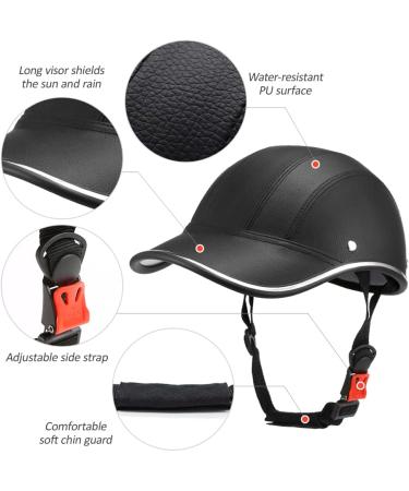 Bicycle Baseball Helmets Bike Helmet Adults - Adjustable ABS Leather Safety Helmet for Men & Women, Black, Size 21.6-24.4in - Buy Online on GoSupps.com
