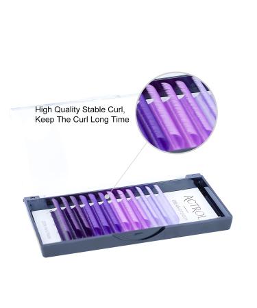 Ombre Purple Colored Eyelash Extensions 14mm D Curl Easy Fan 0.07mm | Gradient Colored Lashes for Volume | Self Shadow Premade Lash - Buy Online on GoSupps.com