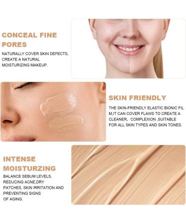 Mushroom Head Air Cushion CC Cream Moisturizing & Oil Control Foundation Cover Concealer Long Lasting Air Cushion CC Cream with Mushroom Makeup Sponge Liquid Foundation BB Cream for Women Makeup Ivory White - Buy Online on GoSupps.com