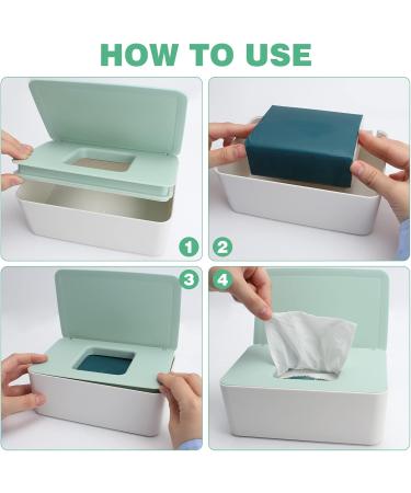 Anruyi 2-Pack Wet Wipes Box - Stylish Plastic Tissue Storage for Kids' Clothing Home & Office - Green & Gray - Buy Online on GoSupps.com