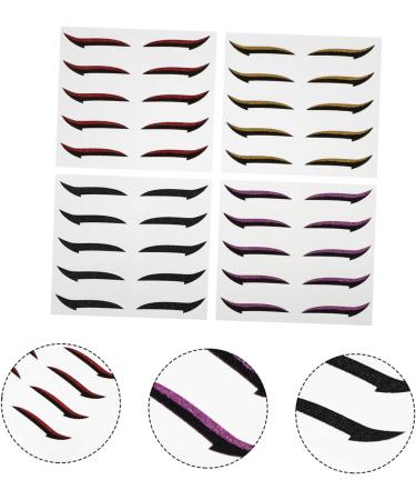 Mikinona Double Sided Eyelid 40 pairs Double Charming Self Line Red Strip Gold Personalized Makeup Eye Strips Eyelid Eyeliner 14X10X0.5cmx2pcs Assorted Colorx2pcs - Buy Online on GoSupps.com