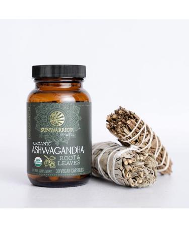Sunwarrior Ashwagandha with Organic Black Pepper | 30 Capsules - Sleep Aid, Stress Relief, Immune Support | Promotes Calm & Relaxation | Gluten Free, Dairy Free, Non GMO, Keto, Raw Organic - Buy Online on GoSupps.com
