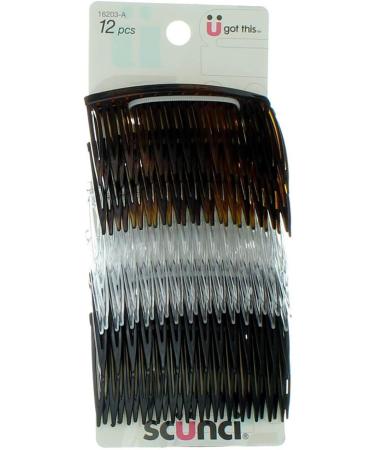 Scunci Side Hair Combs Assorted 12 ea (Pack of 3) - Effortless Beauty - Buy Online on GoSupps.com