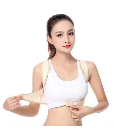 Posture Corrector Adjustable Back Fracture Support Men Women Back Clavicle Spine Shoulder Correction Beige L - Buy Online on GoSupps.com