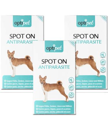 Optipet Spot On for dogs 18x1.5ml pipettes highly effective up to 24 weeks against mites fleas ticks lice