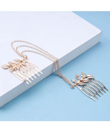 Inilbran Boho Leaf Chain Comb Gold Chain Tassel Hair Comb Barrette Olive Branch Side Comb Headpiece Vintage Leaf Hairpiece Comb Multilayer Tassel Chain Leaf Hair Clip for Women and Girls - Buy Online on GoSupps.com