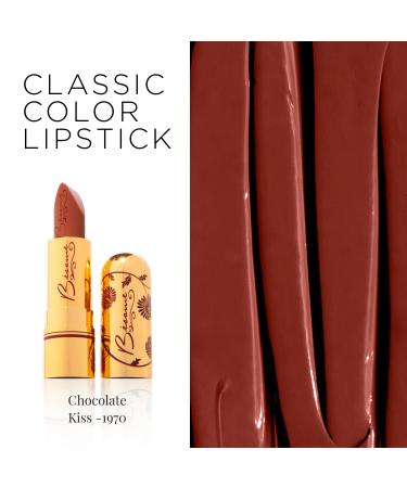 Besame Cosmetics Chocolate Kiss Lipstick - 1970 Classic Color | Long Lasting & Moisturizing Vintage Makeup for Women - Buy Online on GoSupps.com