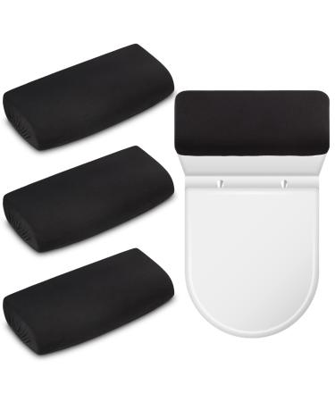 4 Pcs Stretch Toilet Tank Lid Cover for Bathroom Fabric Soft Toilet Tank Cover Black Toilet Tank Protector Cover with Elastic Bottom for Bathroom Decor Accessories, 15.75 x 16.93 Inches