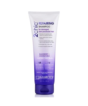 Giovanni 2chic Repairing Shampoo for Damaged Over Processed Hair Blackberry & Coconut Milk 8.5 fl oz (250 ml) - Buy Online on GoSupps.com